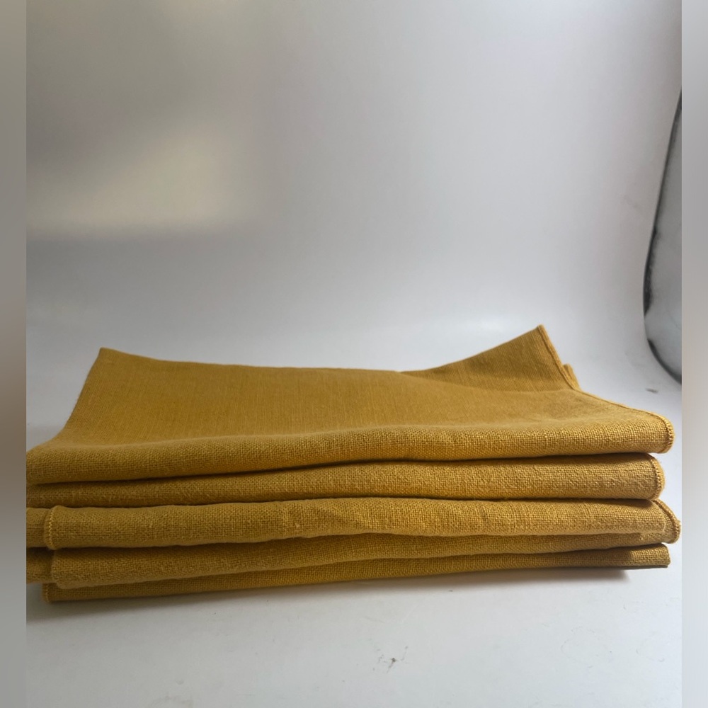 Napkins Cloth Five in set Goldish Tawny Russett color